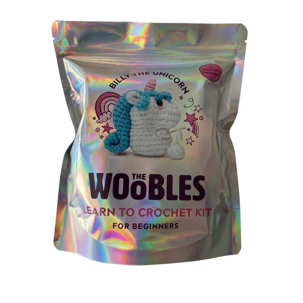 The Woobles Crochet Kit Rainbow Billy The Unicorn Beginners New Factory Sealed